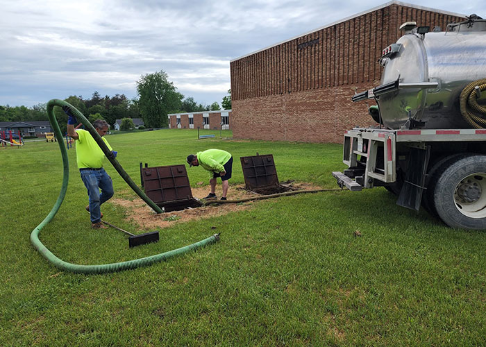Septic Tank Pump Cleaning at a School 