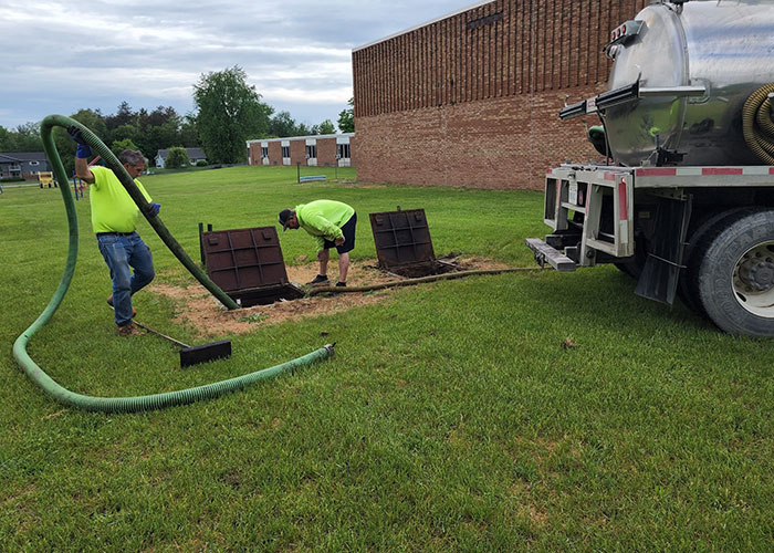 Septic Tank Pump Cleaning at a School 